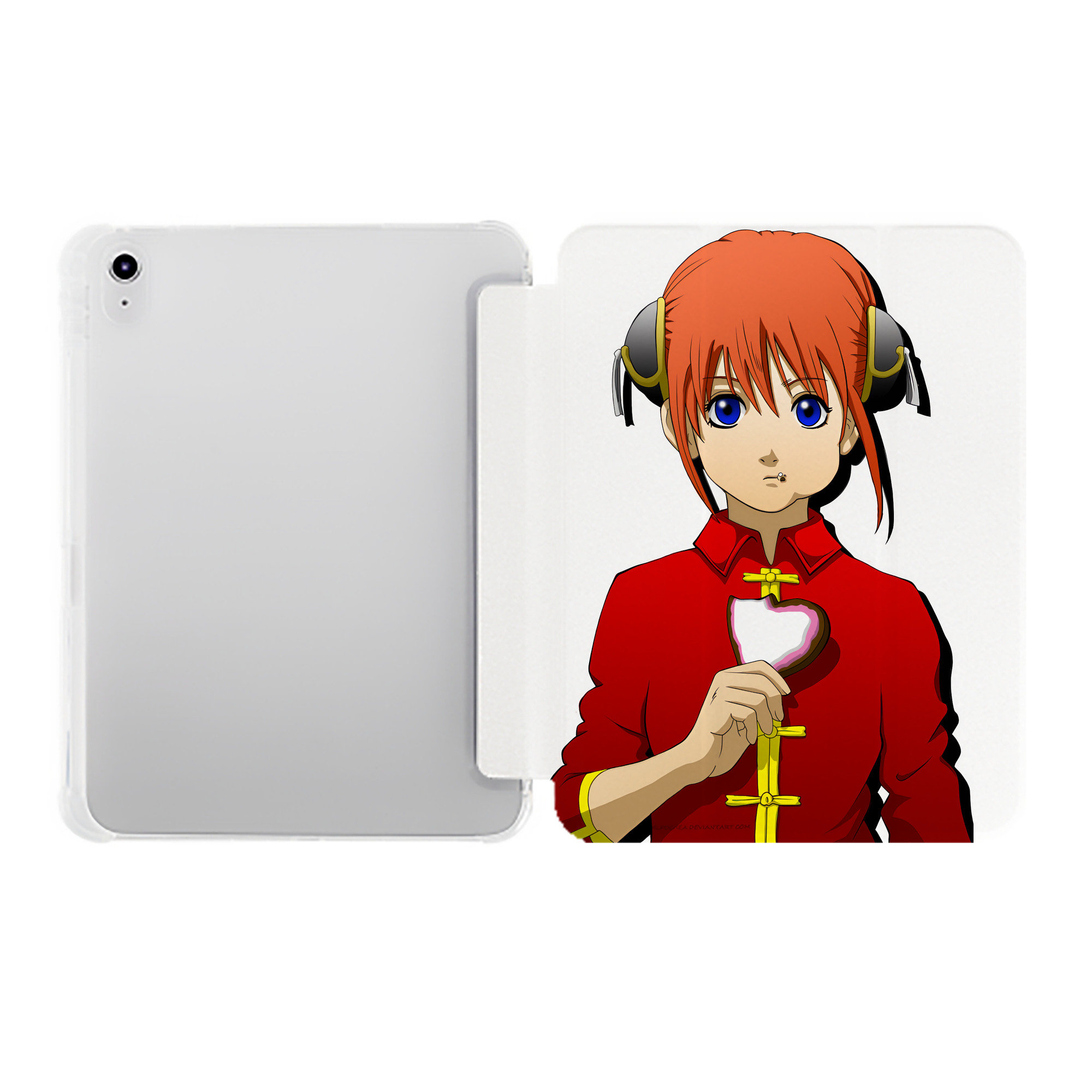 （画像用） ぎんたま 坂田銀時（さかたぎんとき） 神楽 志村新八（しむら しんぱち） GINTAMA Sakata Gintoki Kagura Shimura Shinpachi IPad ケース ペン収納付き 三つ折りスタンド PUレザー×シリコン 対応機種9.5/10.5/10.9インチ